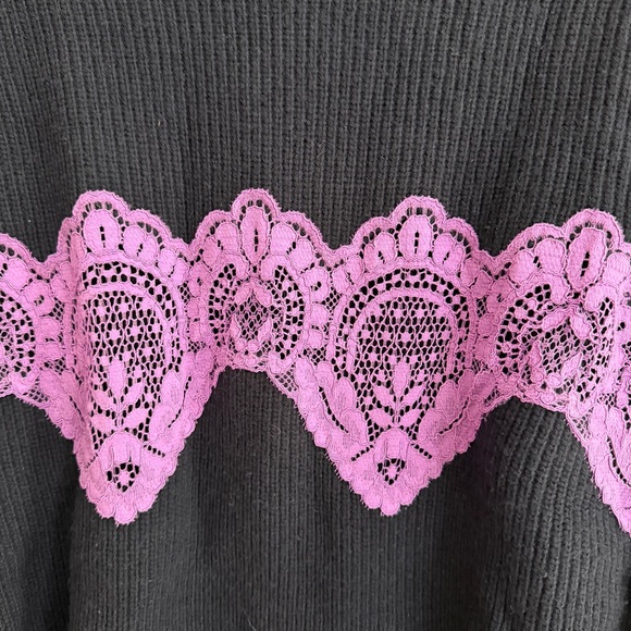 SANDRO Paris Navy & Purple Lace Sweater - Picture 2 of 14